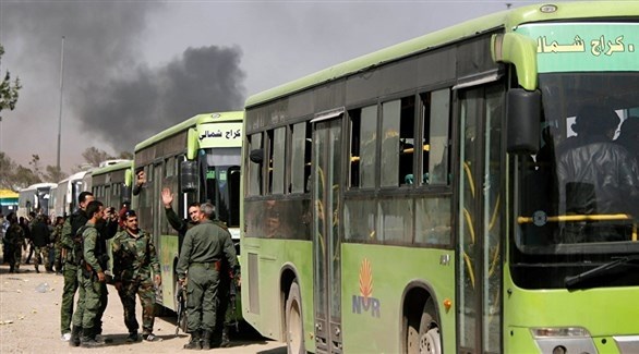 حافلات نقل المسلحين وعائلاتهم في سوريا (أرشيف)