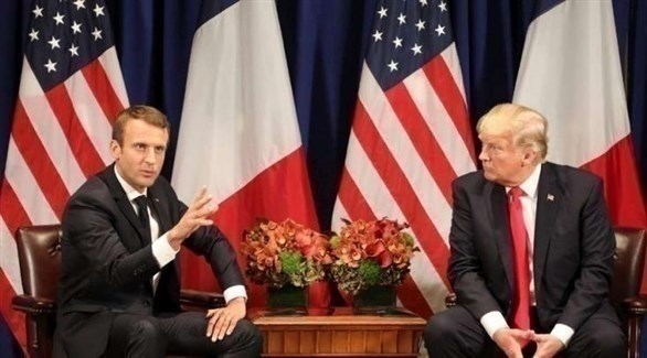 الرئيس الأمريكي دونالد ترامب والرئيس الفرنسي إيمانويل ماكرون (المصدر)