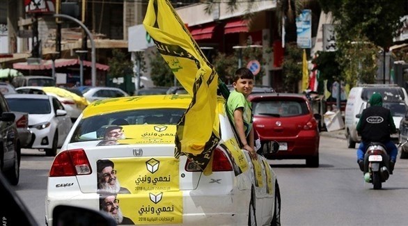 سيارات بشعارات حزب الله في الانتخابات النيابية في لبنان (أرشيف)