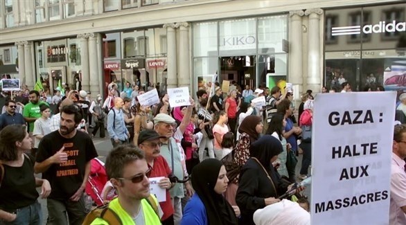 احتجاجات سابقة في ستراسبورغ الفرنسية تطالب بوقف مجازر غزة (أرشيف)