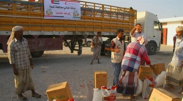 مساعدات إنسانية وإغاثية إماراتية في شبوة اليمنية (أرشيف)