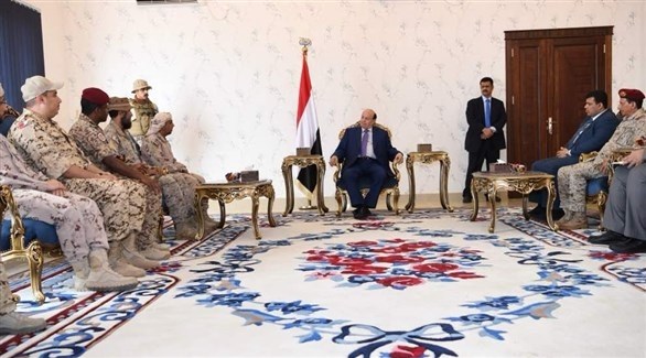 الرئيس  مستقبلاً قادة التحالف العربي لدعم الشرعية في اليمن (سبأ)