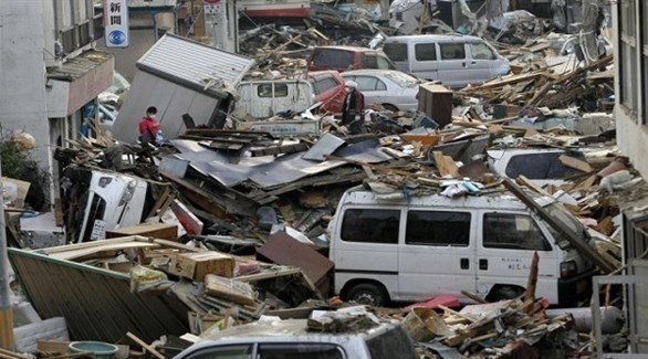 آثار زلزال عنيف سابق في اليابان (أرشيف)