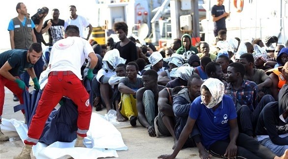 أفارقة في مركز ليبي لاحتجاز المهاجرين غير الشرعيين (أرشيف)