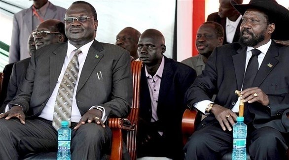 رئيس جنوب السودان سلفا كير يمين ونائبه المتمرد رياك مشار (أرشيف)
