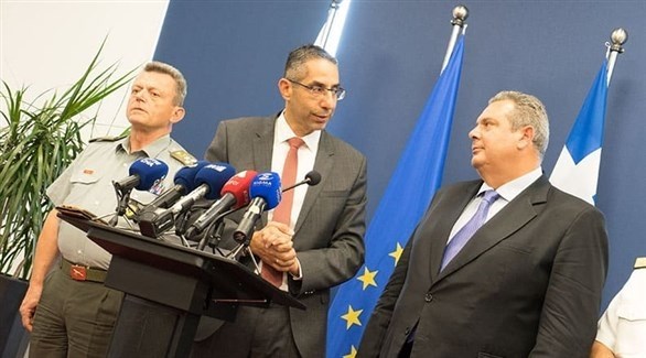  وزراء دفاع قبرص وإسرائيل واليونان 