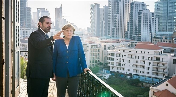 الحريري يطلع ميركل على بيروت من شرفة القصر الحكومي