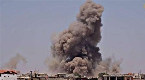 انفجار إثر قصف على محافظة درعا السورية(أرشيف)