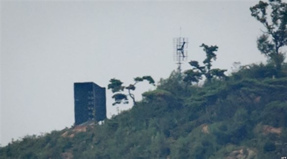 مكبرات صوت دعائية على الحدود بين الكوريتين (أف ب)