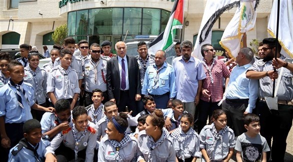 رئيس الاتحاد الفلسطيني لكرة القدم جبريل الرجوب في الوقفة الاحتجاجية (24)