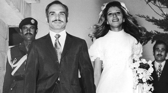 الملك الحسين بن طلال والملكة عالية.(أرشيف)
