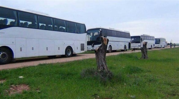 حافلات لنقل المغادرين من كفريا والفوعة في سوريا (أرشيف)