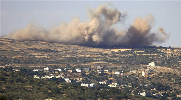 قصف جوي في منطقة الجولان المحاذية للمنطقة التي تحتلها إسرائيل في سوريا (أرشيف)