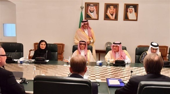 وزير الخارجية السعودي عادل بن أحمد الجبير مع سفراء دول الاتحاد الأوروبي (واس)