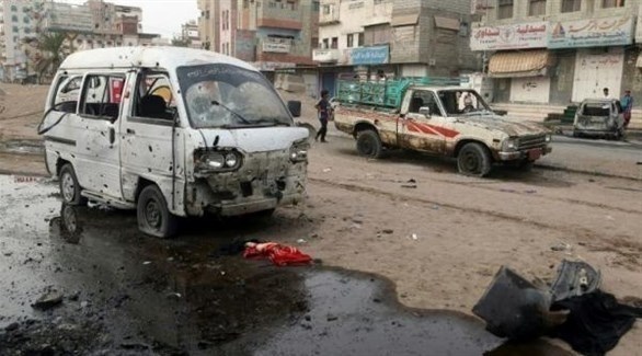 جانب من أضرار الهجوم في اليمن 