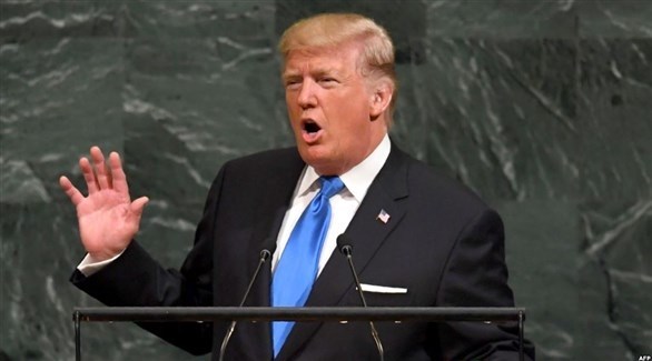 الرئيس الأمريكي دونالد تامب يلقي كلمة أمام الجمعية العامة للأمم المتحدة (أ ف ب)