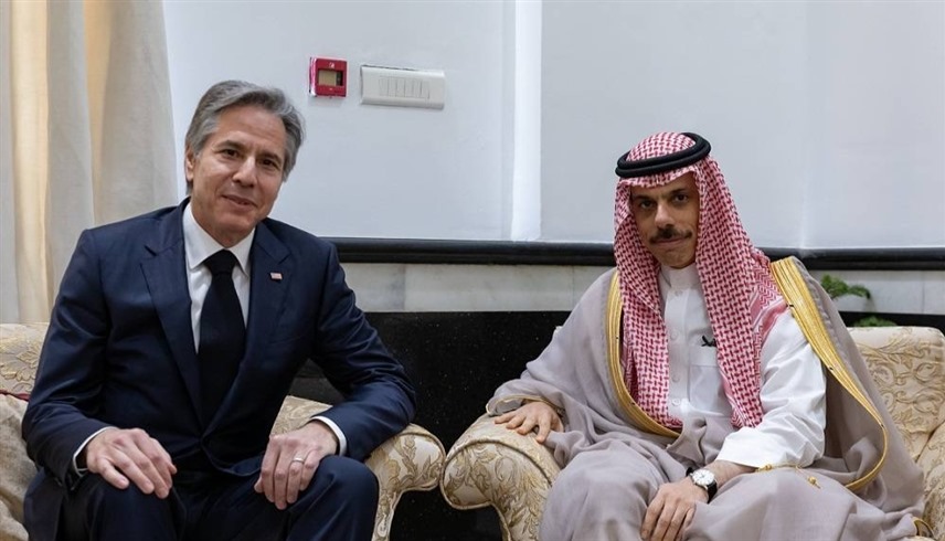 وزير الخارجية الأمريكي أنتوني بلينكن ونظيره السعودي فيصل بن فرحان في لقاء سابق (رويترز)