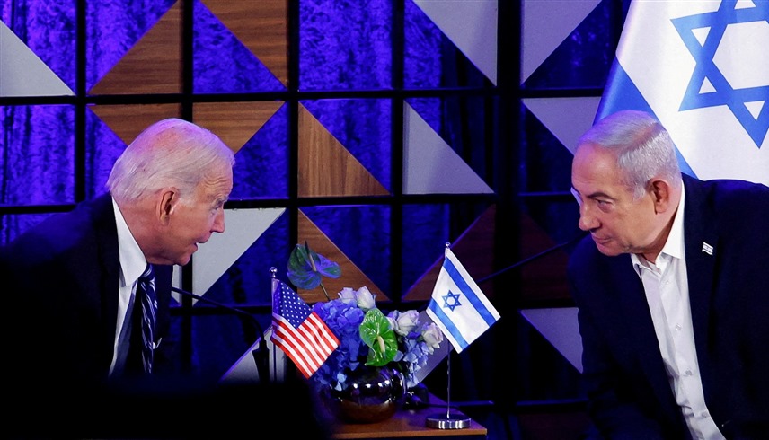 رئيس الوزراء الإسرائيلي بنيامين نتنياهو والرئيس الأمريكي جو بايدن (رويترز)