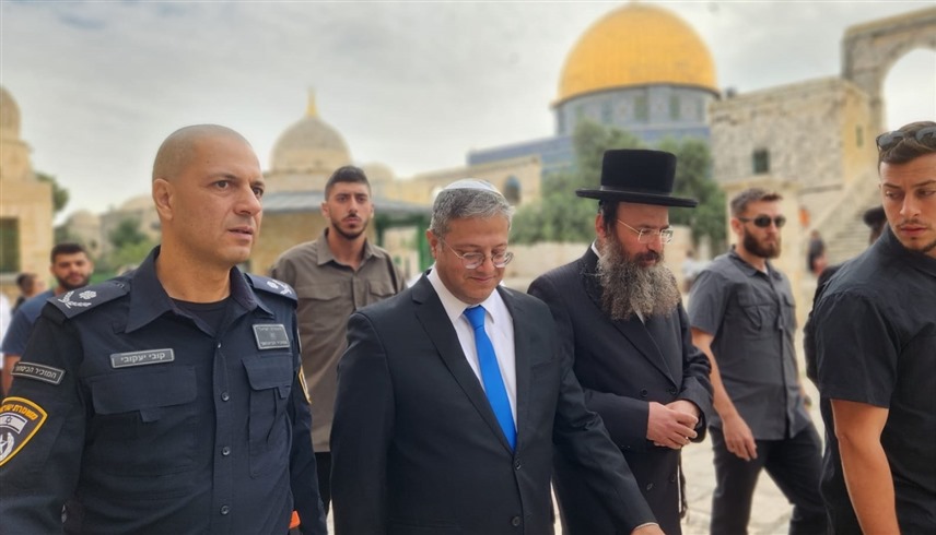 وزير الأمن القومي الإسرائيلي إيتمار بن غفير في اقتحام  سابق للحرم القدسي (أرشيف)