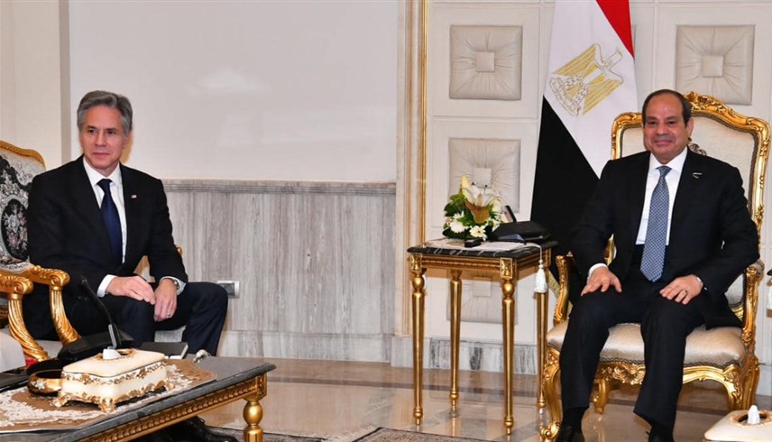 الرئيس المصري عبدالفتاح السيسي وزير الخارجية الأمريكي أنتوني بلينكن (فيس بوك)