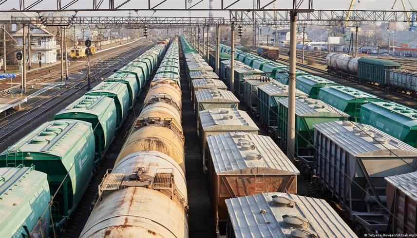 قطارات بضائع في أوكرانيا (أرشيف)