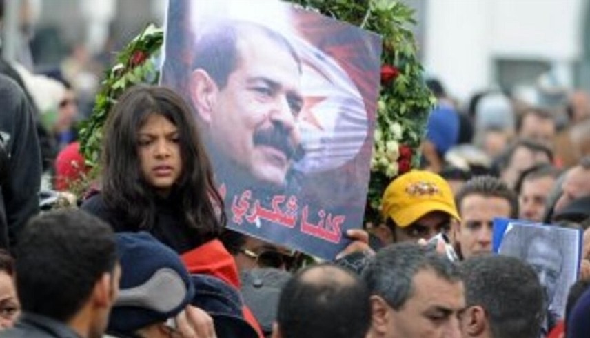 متظاهرون في تونس للمطالبة بكشف قتلة شكري بلعيد (أرشيف)