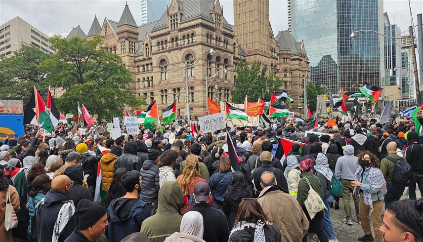 تظاهرات مؤيدة لفلسطين في كندا (رويترز)
