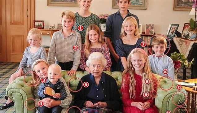 اتهام كيت ميدلتون بتعديل صورة للملكة إليزابيث مع أحفادها