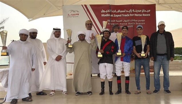 "سفير" و"غازي" يحلقان بالمراكز الأولى في السباق السادس للخيول العربية بالظفرة