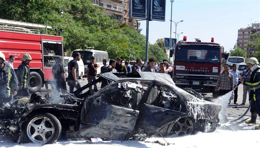 انفجار سيارة مفخخة في حي المزة بدمشق (أرشيف)