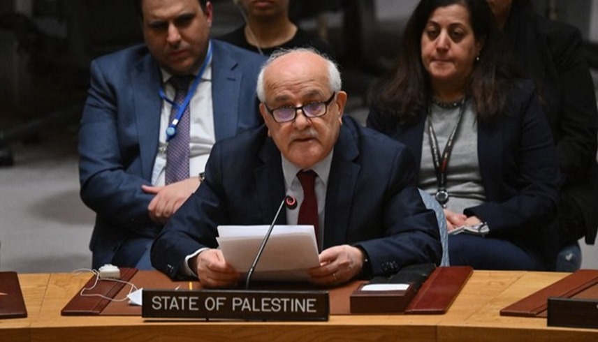 السفير الفلسطيني الدائم لدى الأمم المتحدة، رياض منصور (إكس)