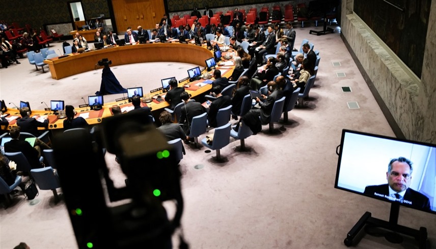 جلسة مجلس الأمن بشأن غزة الجمعة (أ ف ب)