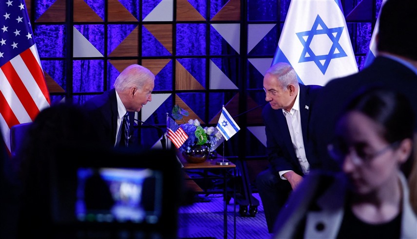 الرئيس الأمريكي جو بايدن ورئيس الوزراء الإسرائيلي بنيامين نتانياهو