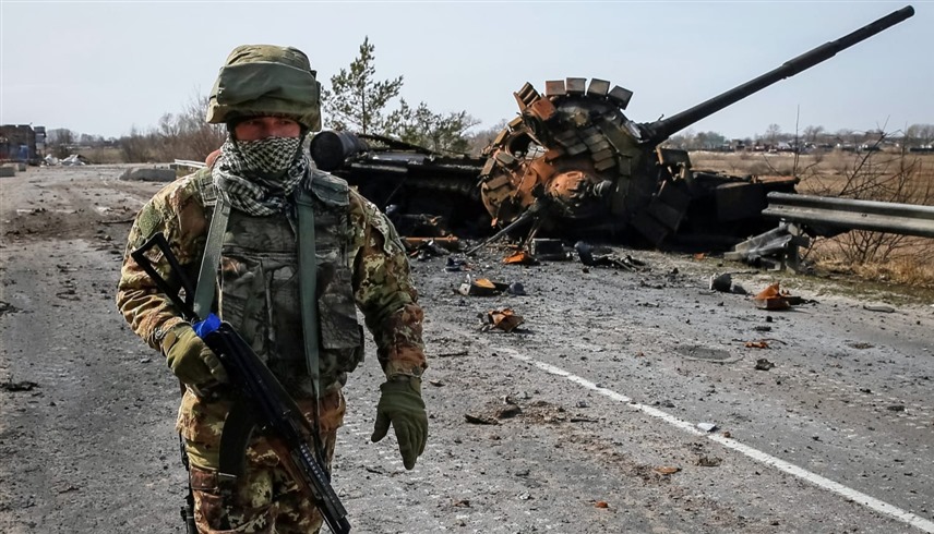 تدمير دبابة للجيش الروسي في أوكرانيا (أرشيف)