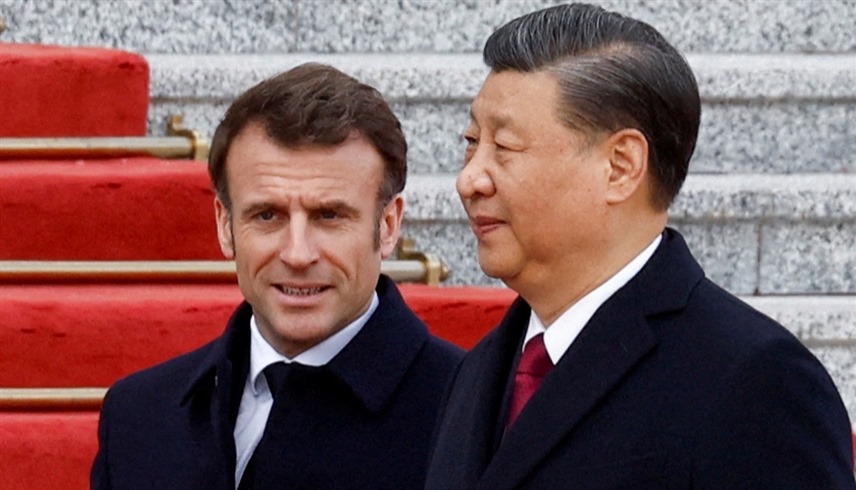 الرئيسان الصيني شي جين بينغ والفرنسي إيمانويل ماكرون (أرشيف)