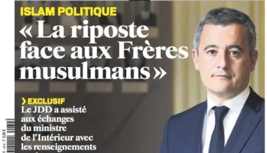 وزير الداخلية الفرنسي على غلاف صحيفة جورنال دو ديمانش الفرنسية (إكس)