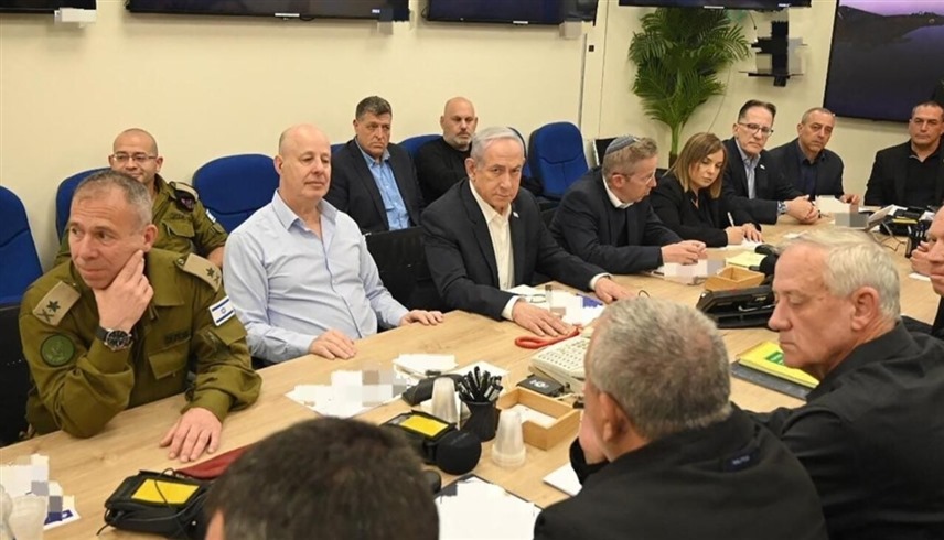 اجتماع سابق لحكومة الحرب الإسرائيلية والمجلس الوزاري الأمني المصغر (أ ف ب)