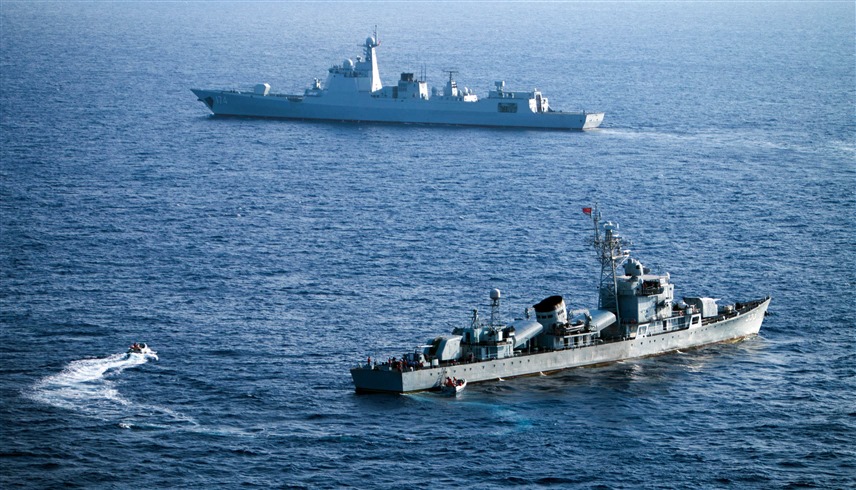 قطع بحرية صينية في بحر الصين الجنوبي (رويترز)