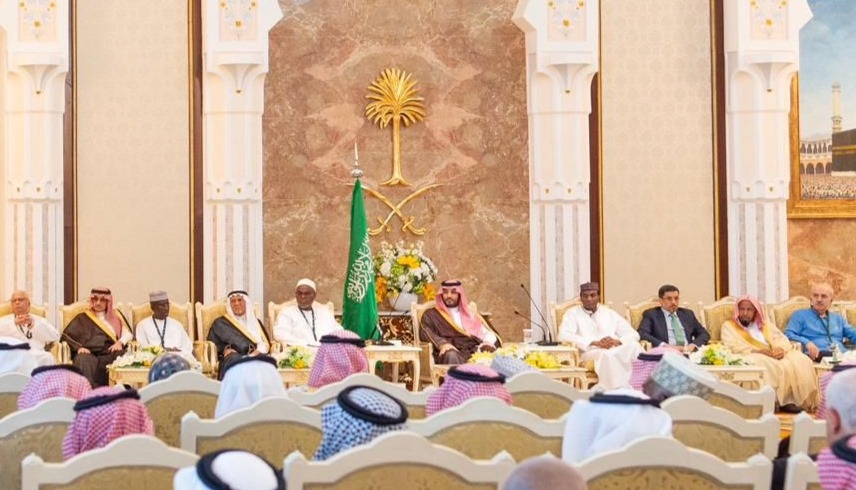 الأمير محمد بن سلمان في حفل الاستقبال بالديوان الملكي في قصر منى (واس)