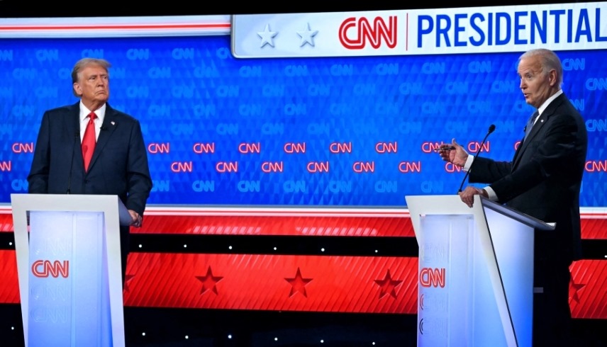 المناظرة التلفزيونية بين الرئيس الأمريكي بايدن والمرشح الجمهوري ترامب (أ ف ب)