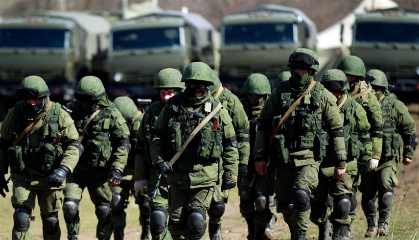 جنود من الجيش الروسي في دونيتسيك الأوكرانية (أرشيف)