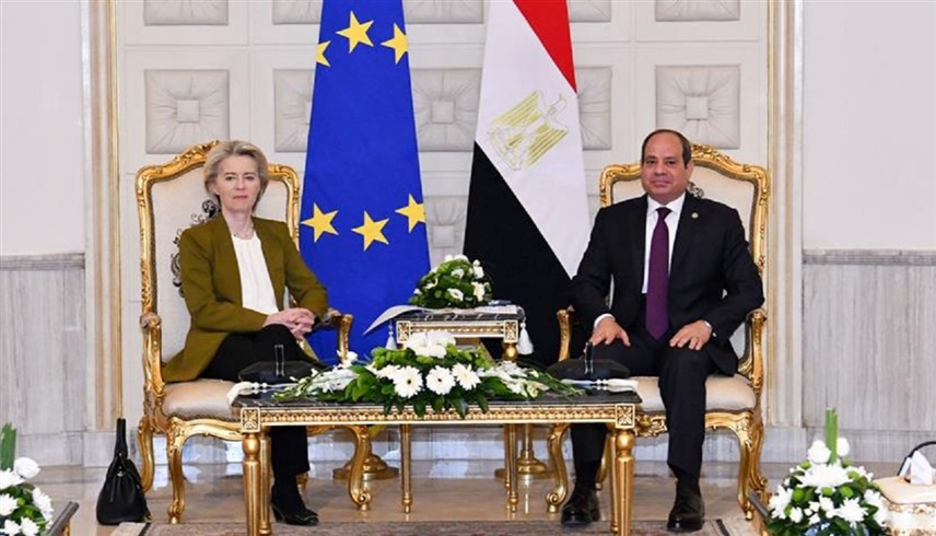 الرئيس المصري عبدالفتاح السيسي ورئيسة المفوضية الأوروبية أورسولا فون دير لاين (إكس)