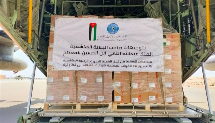 الأردن ترسل مساعدات لقطاع غزة في واقعة سابقة (إكس)