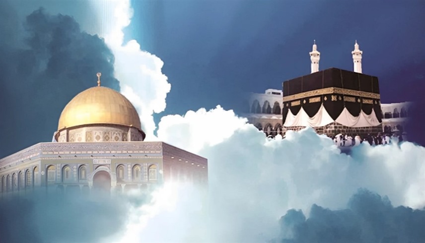 الكعبة في مكة وقبة الصخرة في القدس (تعبيرية)