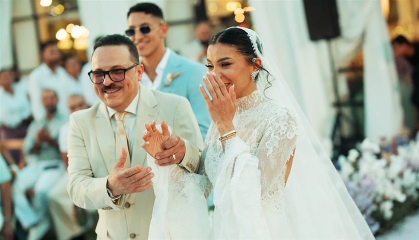 الممثلة هايدي خالد من حفل زفافها على هادي الباجوري 