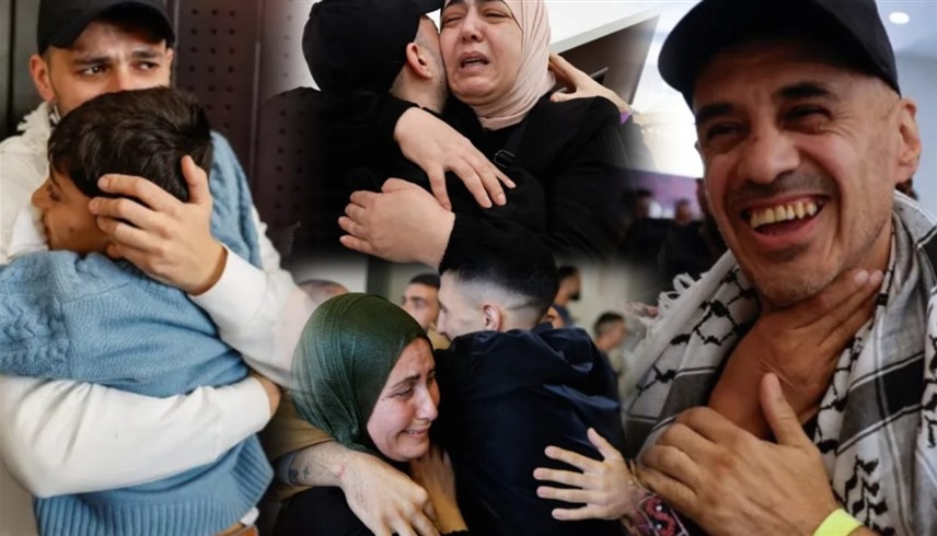 لقطات من خروج الأسرى الفلسطينيين