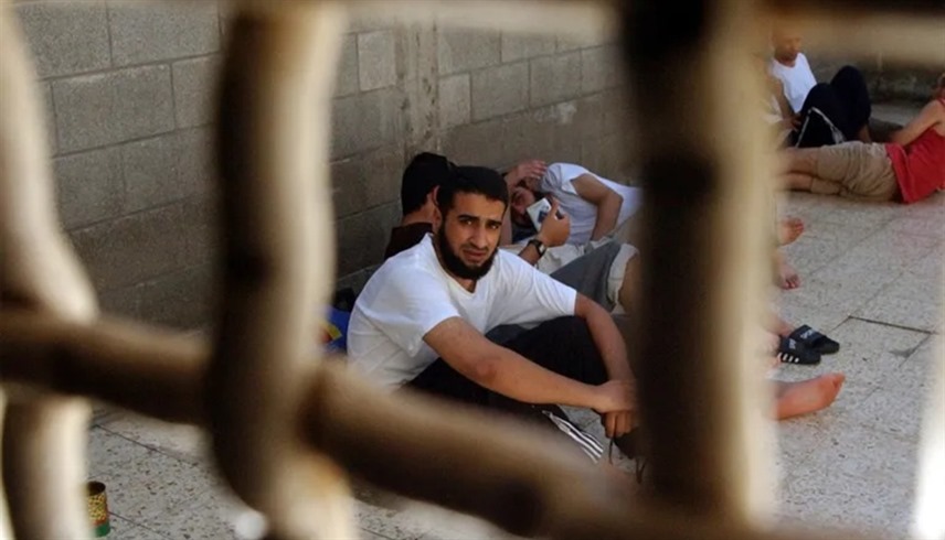 سجناء فلسطينيون في سجن إسرائيلي (أرشيف)