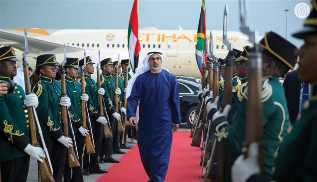 خالد بن محمد بن زايد يغادر جوهانسبرغ بعد مشاركته في قمة العشرين