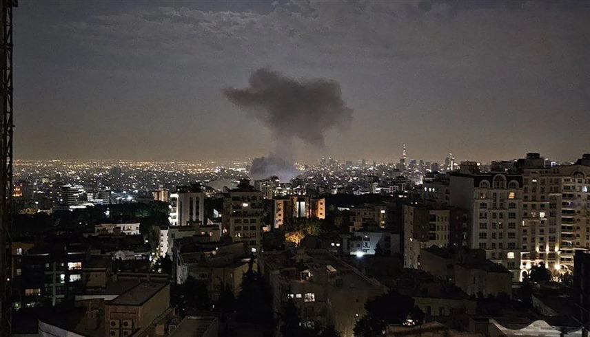 صورة نشرتها قناة تابعة للحرس الثوري لموقع في طهران استهدفته غارة إسرائيلية (أ.ف.ب)