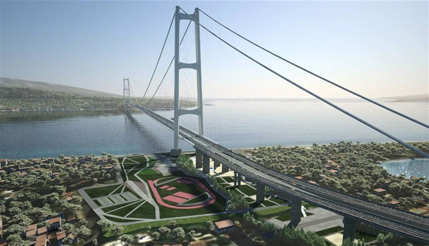 مجسم مشروع جسر مضيق ميسينا في إيطاليا (أرشيف)